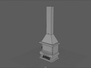 black fireplace Modelo 3D
