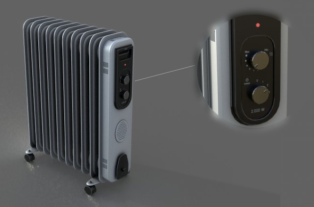 oil radiator 3D 모델 .c4d .max .obj .3ds .fbx .stl .blend 