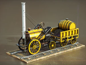 locomotiva a vapor foguete Modelo 3D