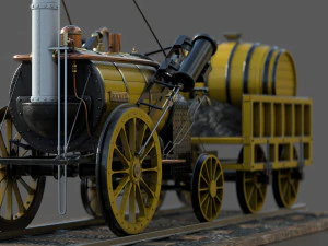 rocket steam locomotive 3D Model