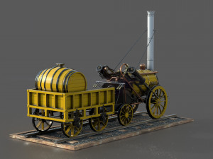 rocket steam locomotive Modelo 3D