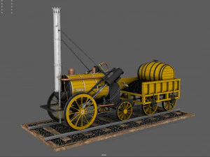 rocket steam locomotive 3D Model