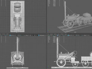 rocket steam locomotive 3D Model