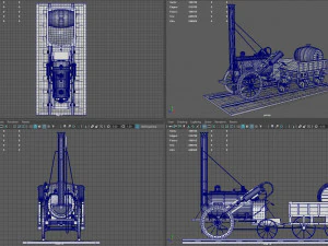 rocket steam locomotive 3D Model