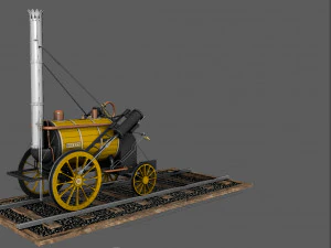 rocket steam locomotive 3D Model