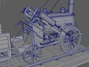 rocket steam locomotive 3D Model