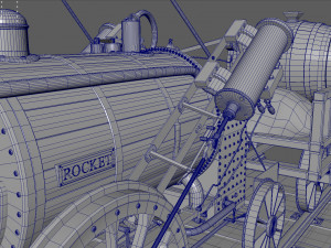 rocket steam locomotive Modelo 3D