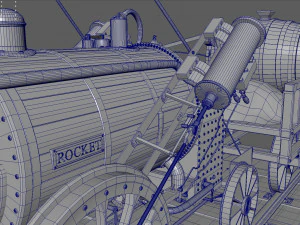 rocket steam locomotive 3D Model