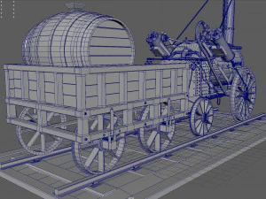 rocket steam locomotive 3D Model