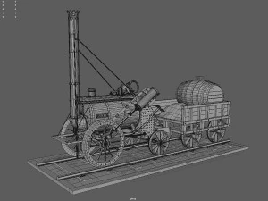 rocket steam locomotive 3D Model