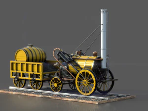 rocket steam locomotive 3D Model