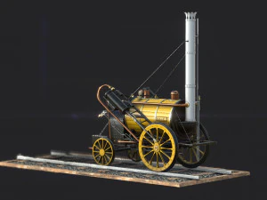 rocket steam locomotive 3D Model
