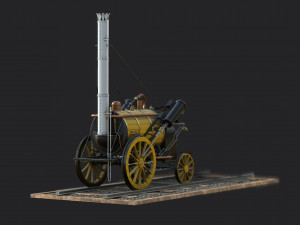 rocket steam locomotive Modelo 3D