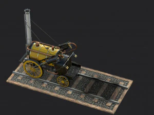 rocket steam locomotive 3D Model