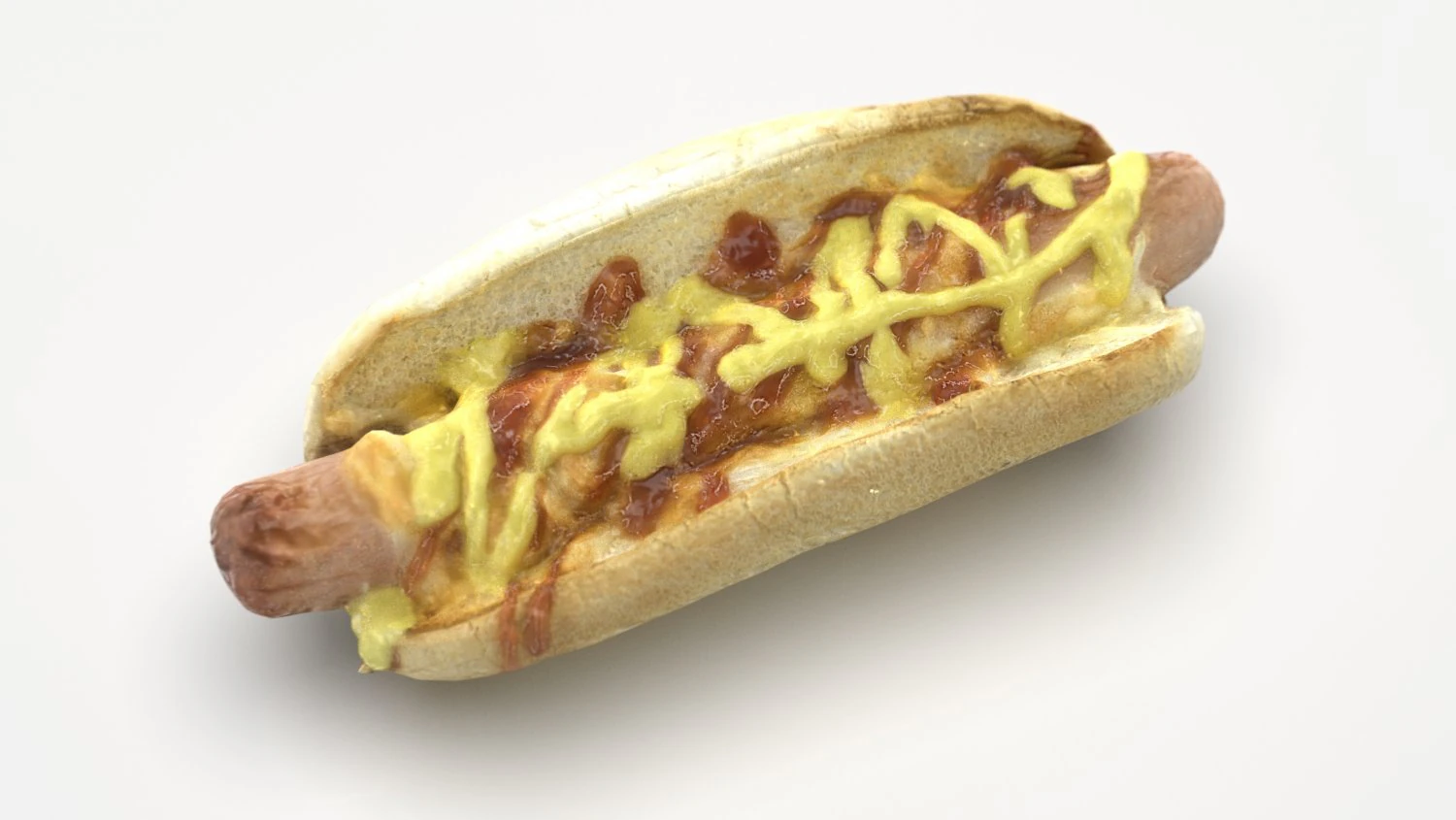 hot dog with mustard 3D Model .c4d .max .obj .3ds .fbx .stl .blend
