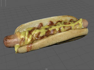 hot dog with mustard 3D Model