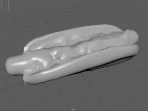 hot dog with mustard 3D Model
