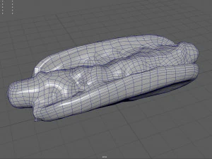 hot dog with mustard 3D Model
