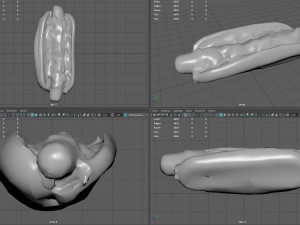 hot dog with mustard Modelo 3D
