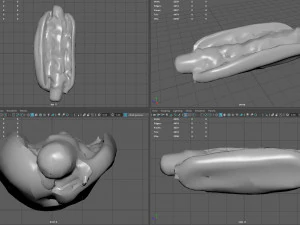 hot dog with mustard 3D Model
