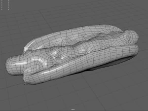 hot dog with mustard 3D Model