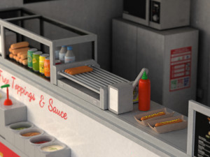 hot dog stand 3D 모델
