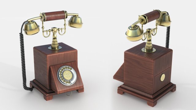 vintage telephone 3D Model .c4d .max .obj .3ds .fbx .stl .blend 