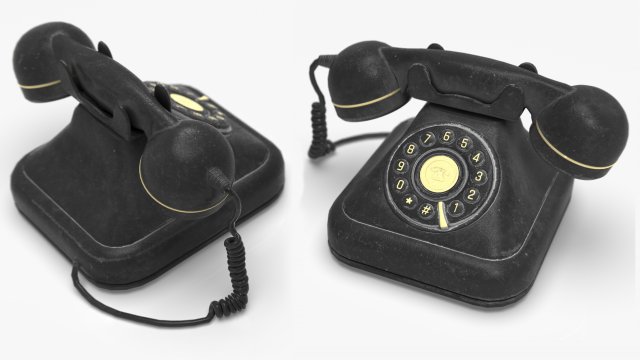 vintage telephone 2 3D Model .c4d .max .obj .3ds .fbx .stl .blend 