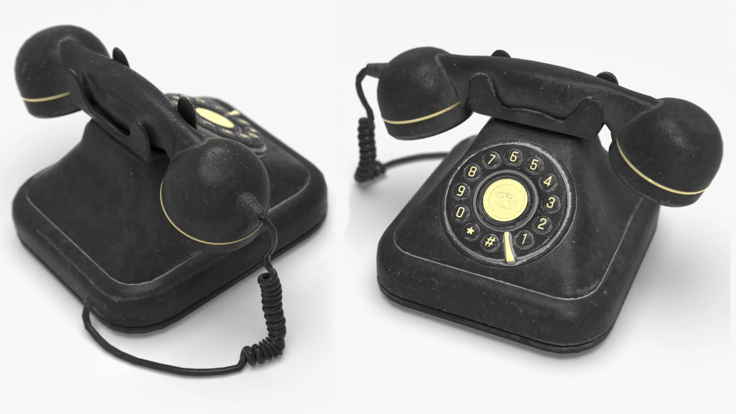 vintage telephone 2 3D Model .c4d .max .obj .3ds .fbx .stl .blend 