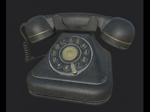 vintage telephone 2 3D Model