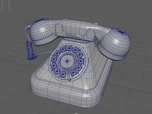 vintage telephone 2 3D Model