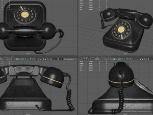 vintage telephone 2 3D Model
