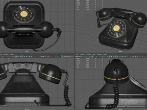vintage telephone 2 3D Model