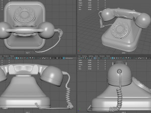 vintage telephone 2 3D Model