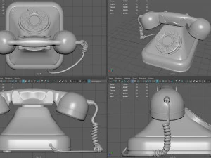 vintage telephone 2 3D Model