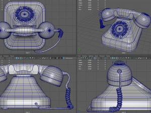 vintage telephone 2 3D Model