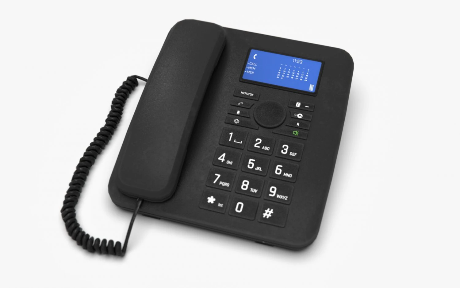 landline phone with cable 3D Model .c4d .max .obj .3ds .fbx .stl .blend