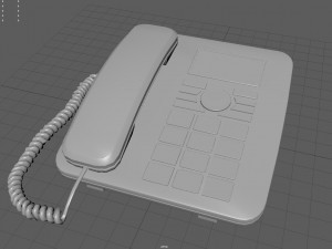 landline phone with cable 3D Model