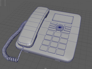 landline phone with cable 3D Model
