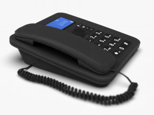 landline phone with cable 3D Model