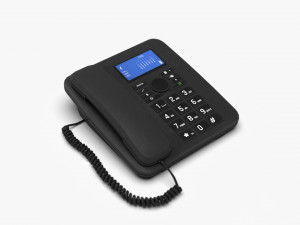 landline phone with cable 3D Model