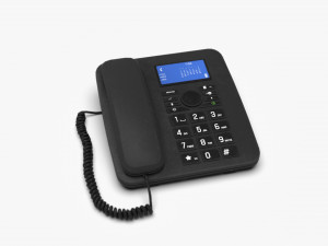 landline phone with cable 3D Model