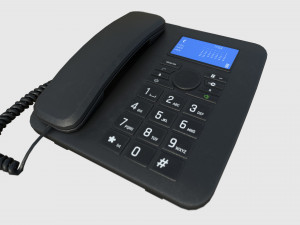 landline phone with cable 3D Model