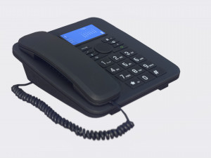 landline phone with cable 3D Model