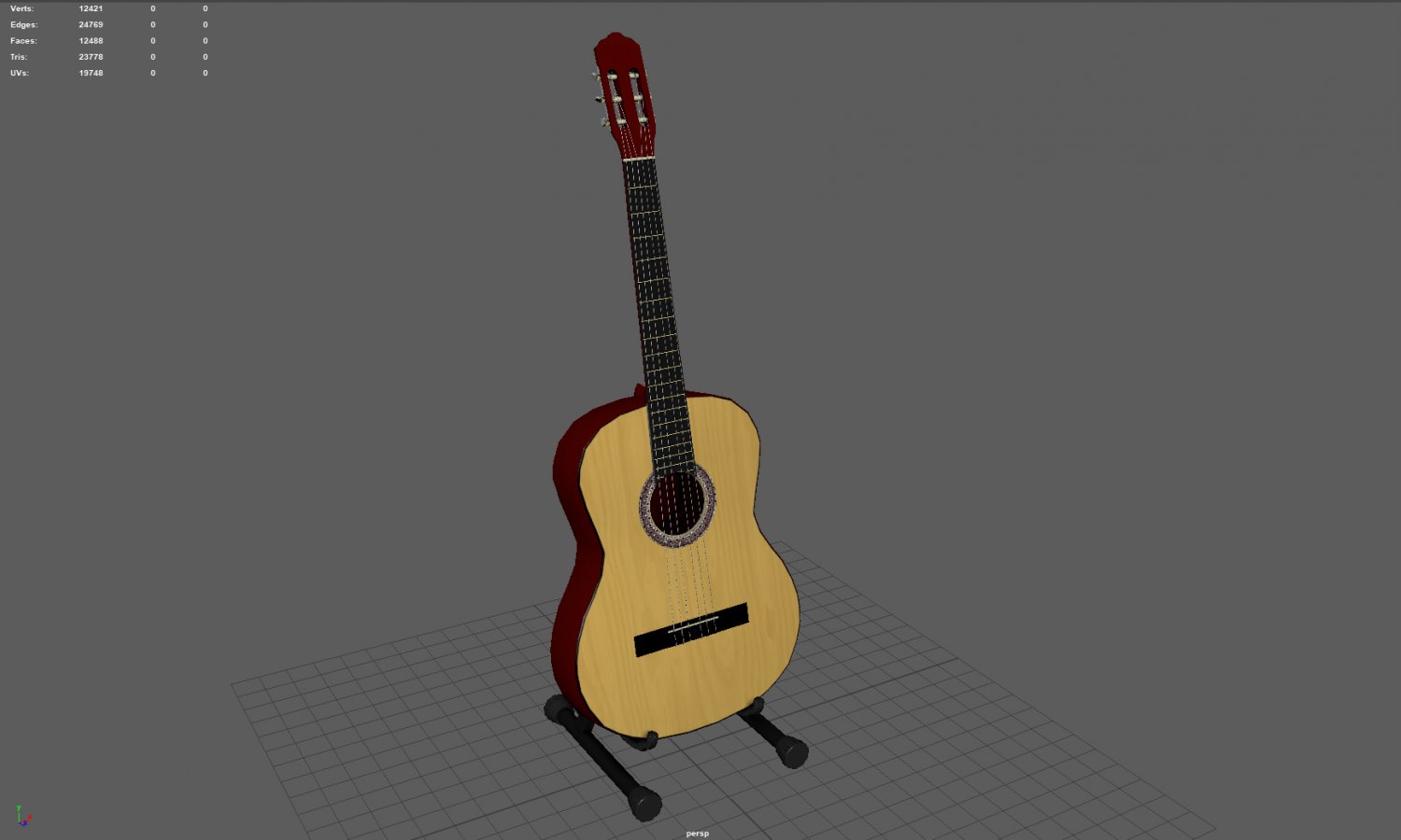 Spanish Guitar 3D Модель In Гитара 3DExport