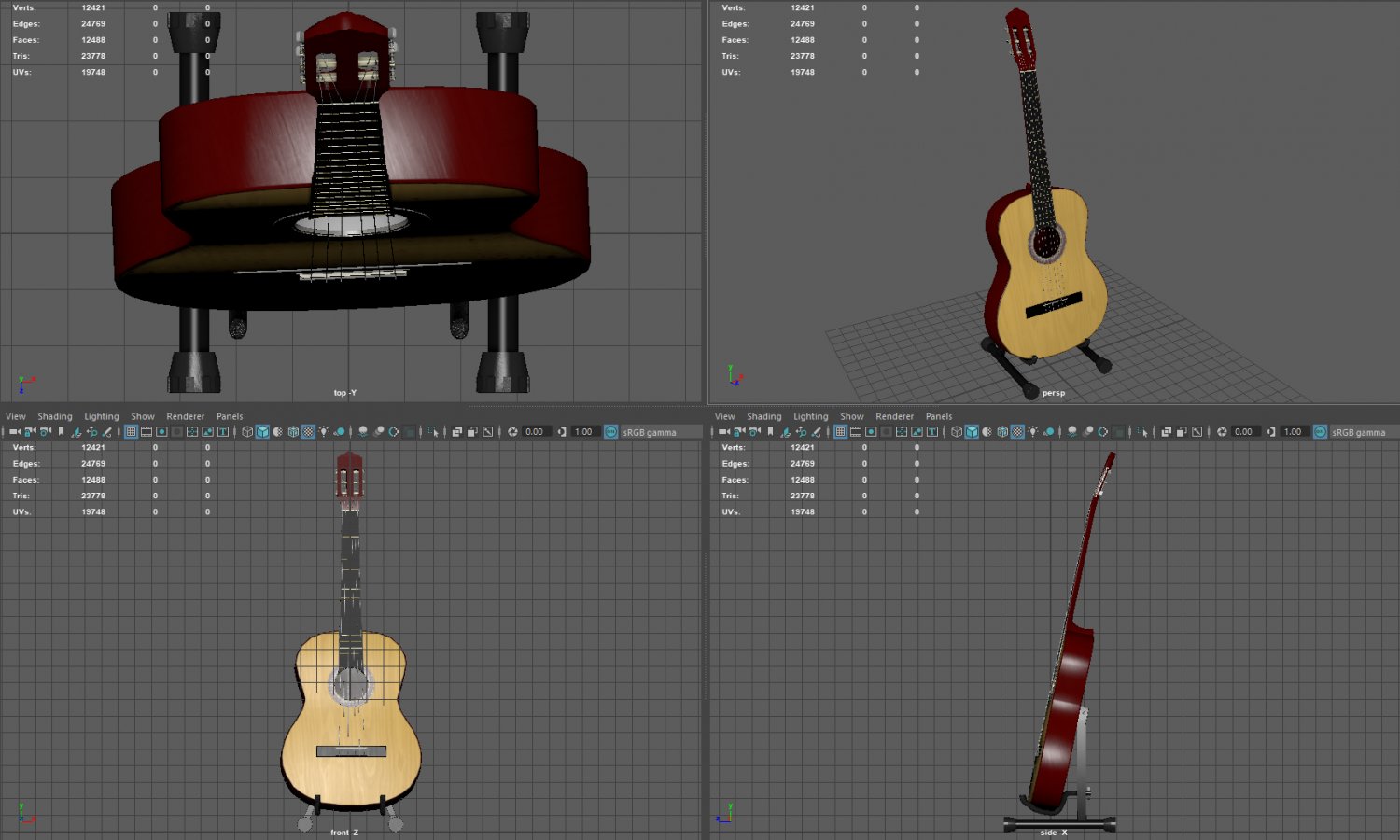 Spanish Guitar 3D Модель In Гитара 3DExport