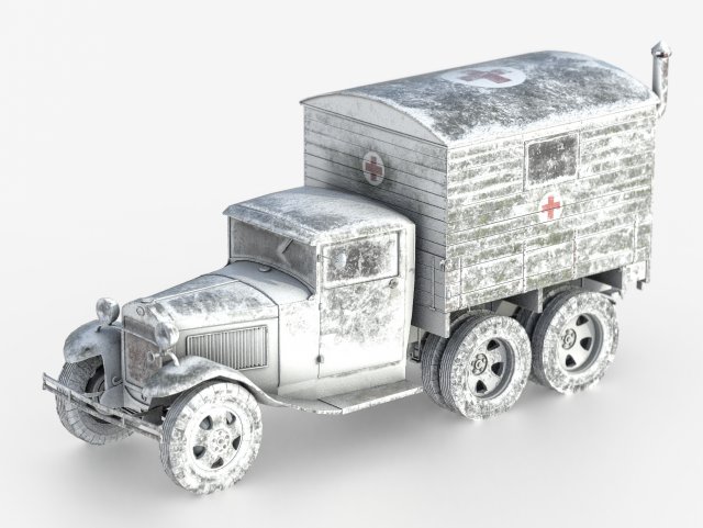 gaz-aaa with shelter 3D मॉडल .c4d .max .obj .3ds .fbx .stl .blend