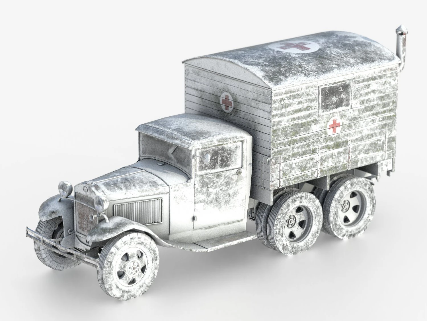 gaz-aaa with shelter 3D Model .c4d .max .obj .3ds .fbx .stl .blend
