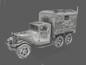 gaz-aaa with shelter 3D Model