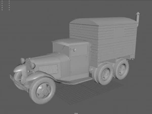 gaz-aaa with shelter 3D Model
